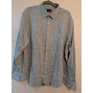 UNTUCKit Vin Santo WR Green Linen Button Down Shirt Mens XXL 35367 Long Sleeve‎